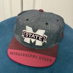 Mississippi State Bulldogs Baseball Cap Adult Maroon Grey Embroidered
